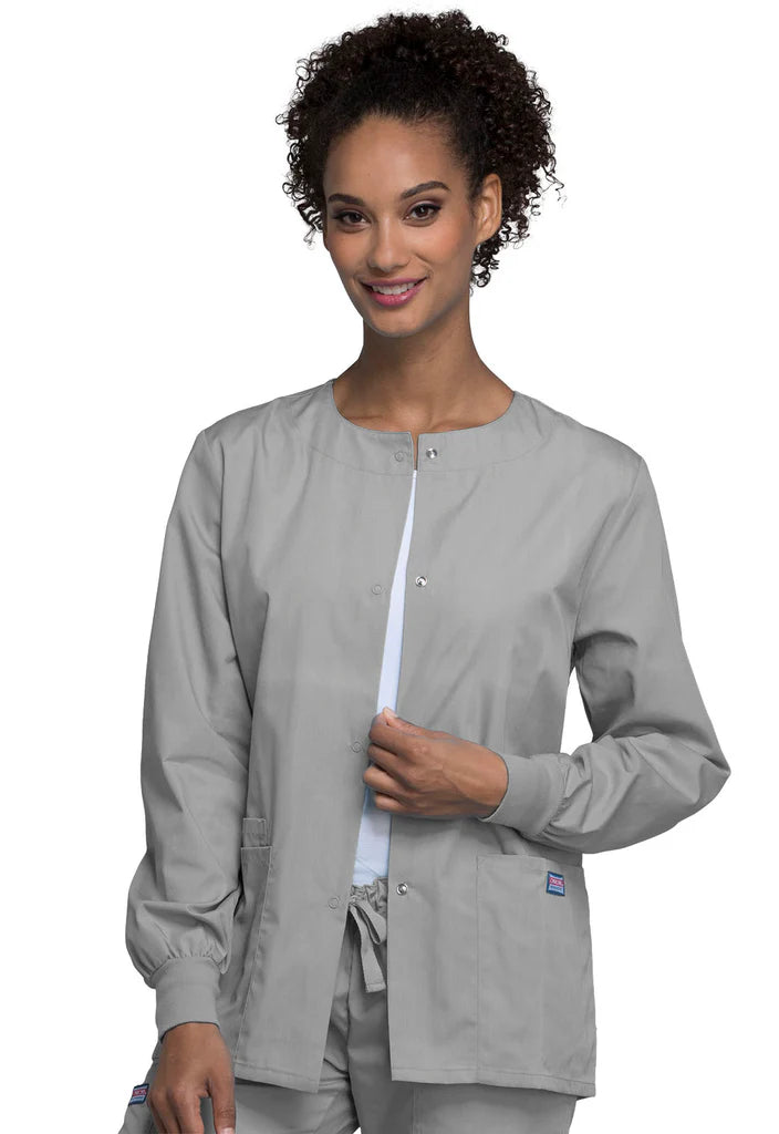 Cherokee Workwear Originals Women's Jewel Neck Warmup Solid Scrub Jacket (CCHN) | 4350