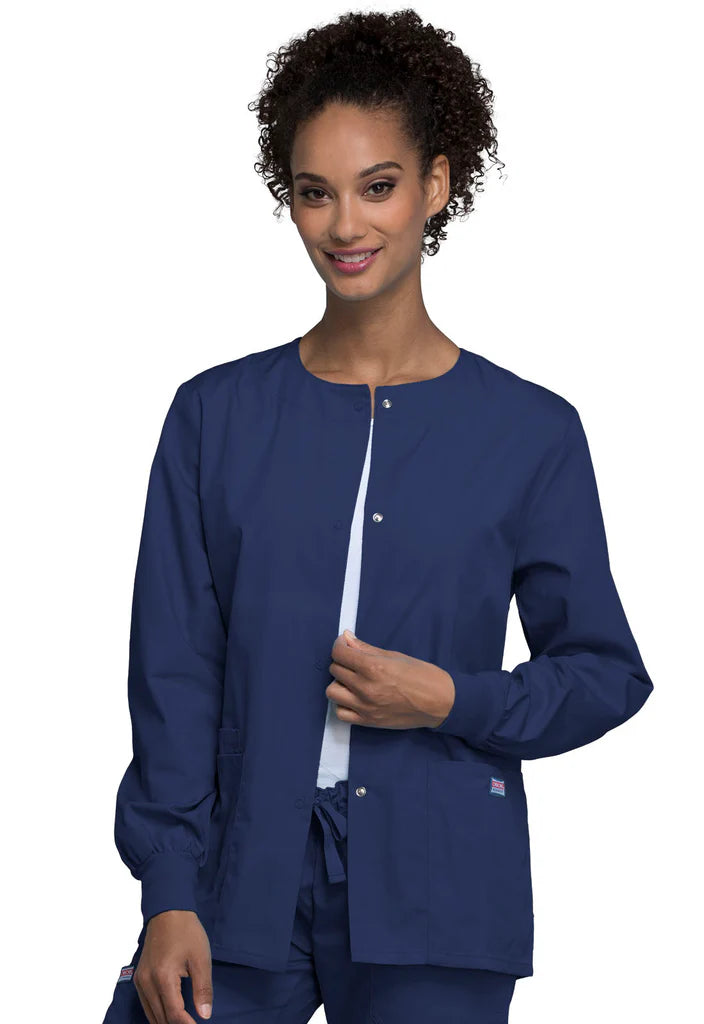 Cherokee Workwear Originals Women's Jewel Neck Warmup Solid Scrub Jacket (CCHN) | 4350