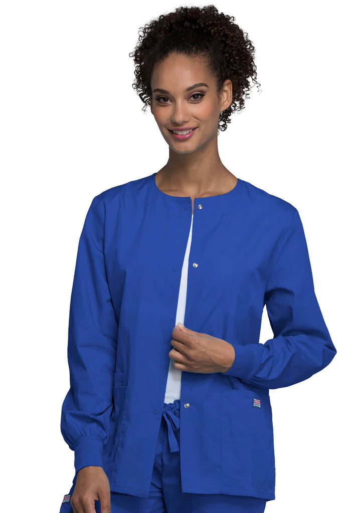 Cherokee Workwear Originals Women's Jewel Neck Warmup Solid Scrub Jacket (CCHN) | 4350