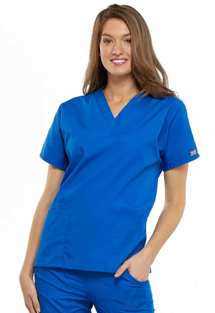 Cherokee Workwear Originals Women's V-Neck 2 Pocket Solid Scrub Top (CCHN) | 4700