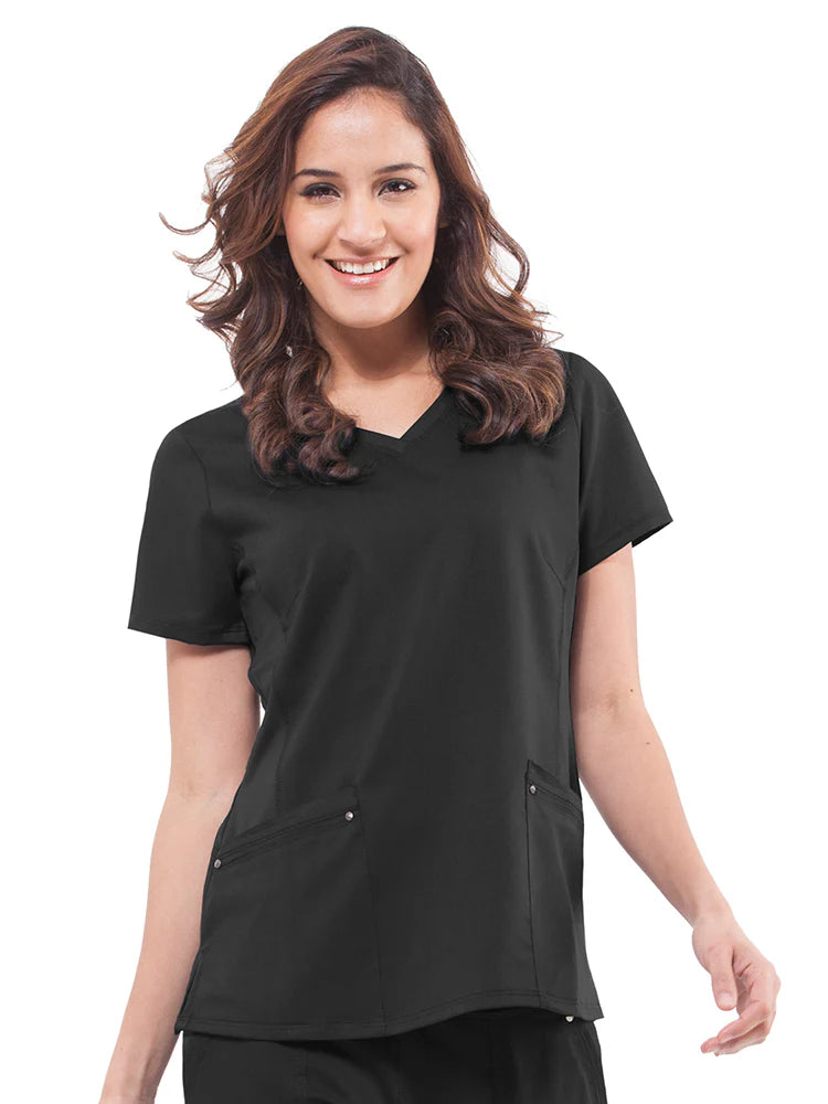 Purple Label by Healing Hands Women's Juliet V-Neck Yoga Scrub Top (CCHN) | 2245
