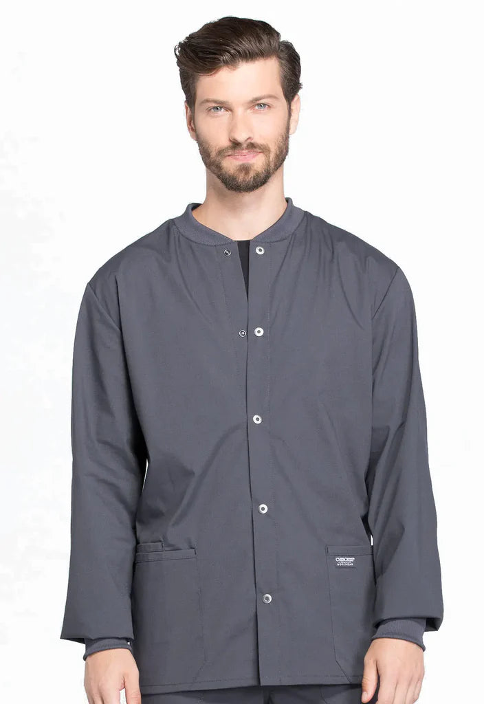 Cherokee Workwear Professionals Men's Snap Front Jacket (CCHN) | WW360