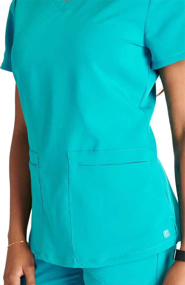 Cherokee Atmos Women's V-Neck 2-Pocket Solid Scrub Top (CCHN) | CK837A