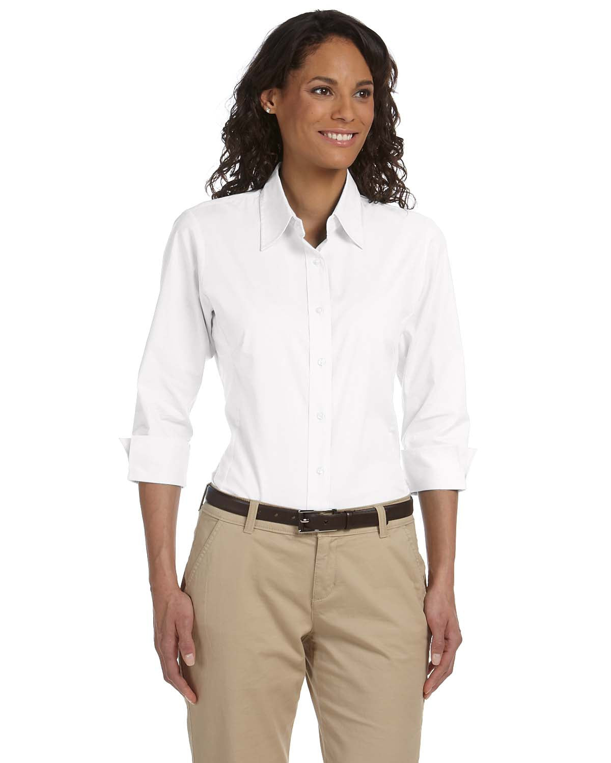 Devon & Jones Ladies' Perfect Fit™ 3/4-Sleeve Stretch Poplin Blouse (CCHN) | DP625W