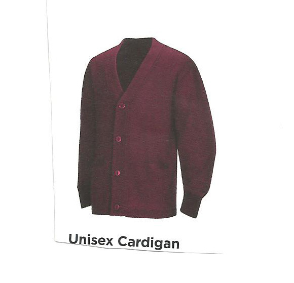 Cardigan Sweater - Maroon, 100% Acrylic