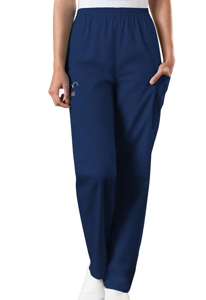 Cherokee Workwear Originals Women's Scrubs Elastic Waist Utility Scrub Pants (CCHN) | 4200 PETITE