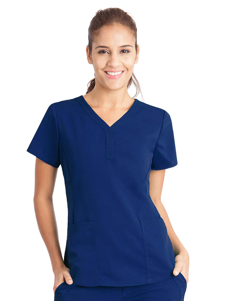 Purple Label by Healing Hands Women's Jane Y-Neck Solid Scrub Top (CCHN) | 2167