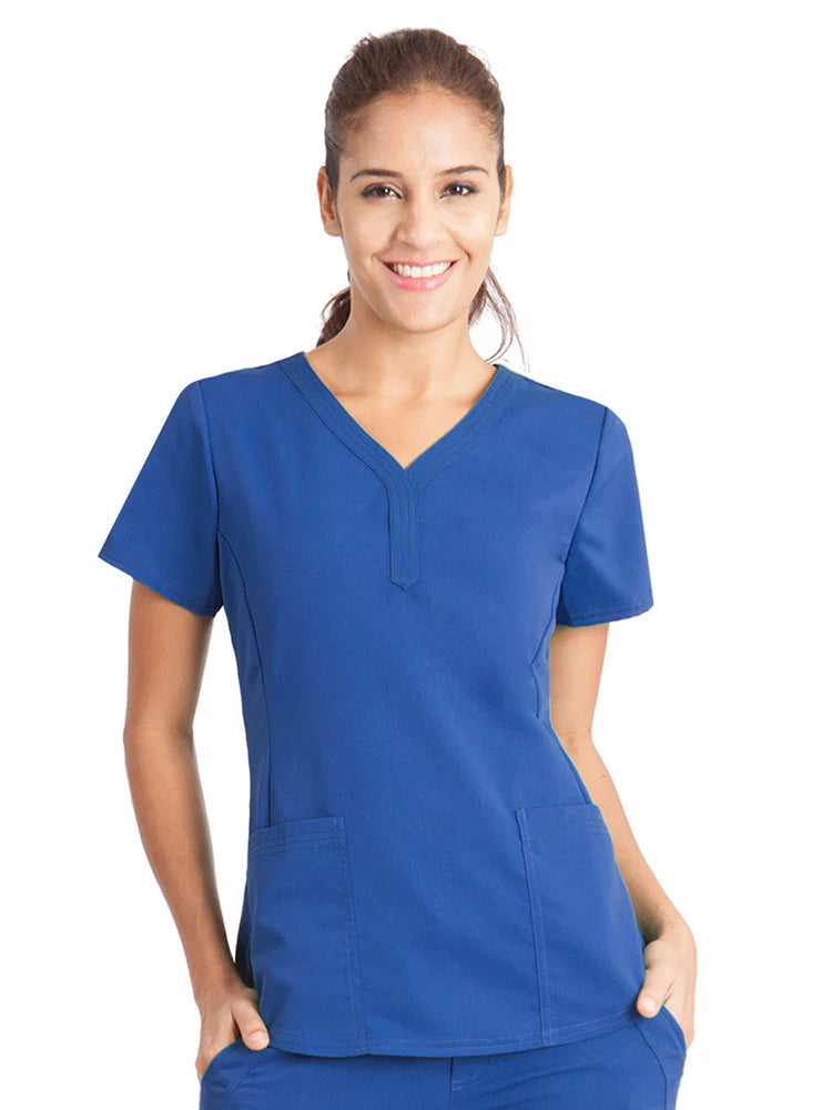 Purple Label by Healing Hands Women's Jane Y-Neck Solid Scrub Top (CCHN) | 2167