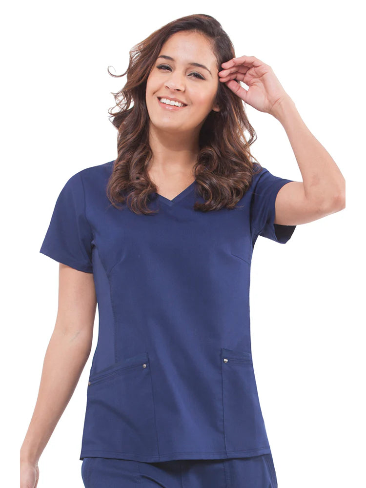 Purple Label by Healing Hands Women's Juliet V-Neck Yoga Scrub Top (CCHN) | 2245