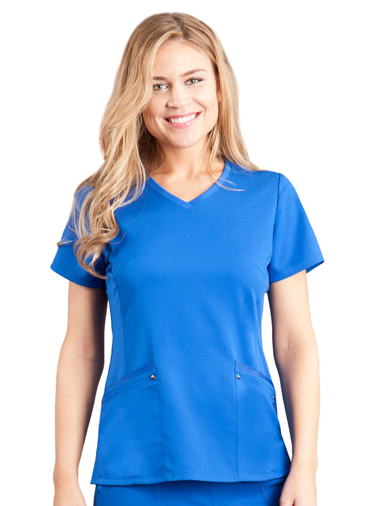 Purple Label by Healing Hands Women's Juliet V-Neck Yoga Scrub Top (CCHN) | 2245