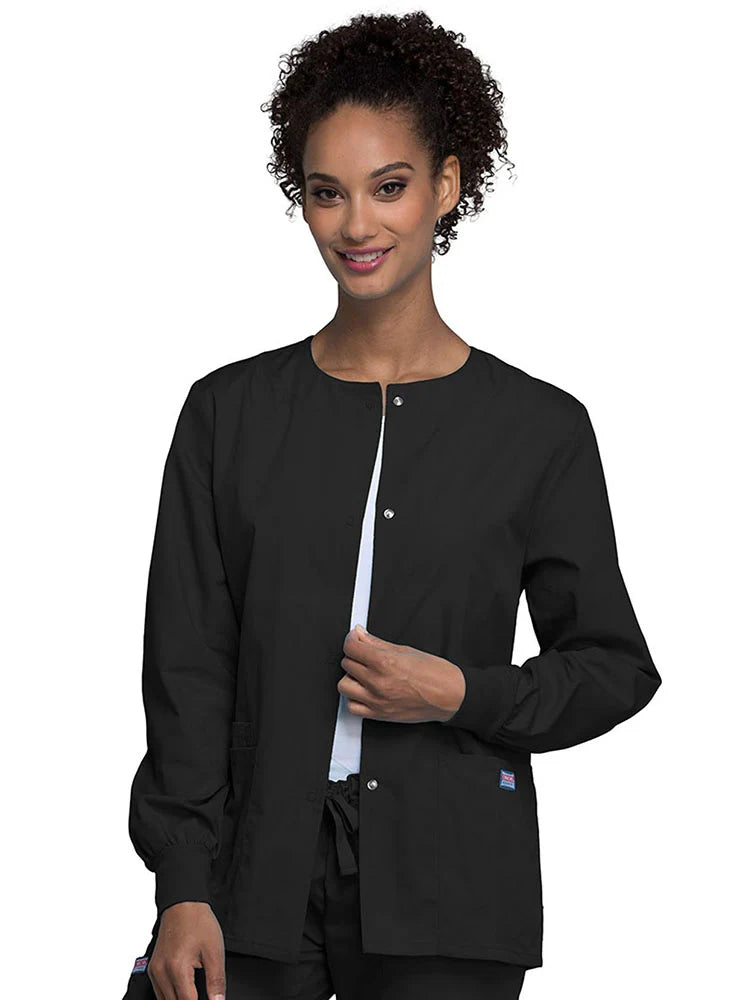 Cherokee Workwear Originals Women's Jewel Neck Warmup Solid Scrub Jacket (CCHN) | 4350