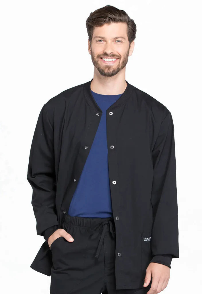 Cherokee Workwear Professionals Men's Snap Front Jacket (CCHN) | WW360