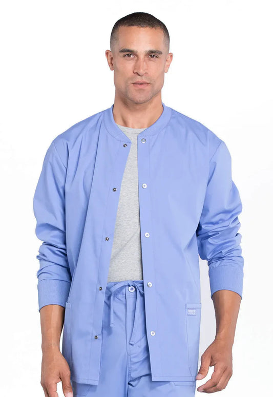Cherokee Workwear Professionals Men's Snap Front Jacket (CCHN) | WW360