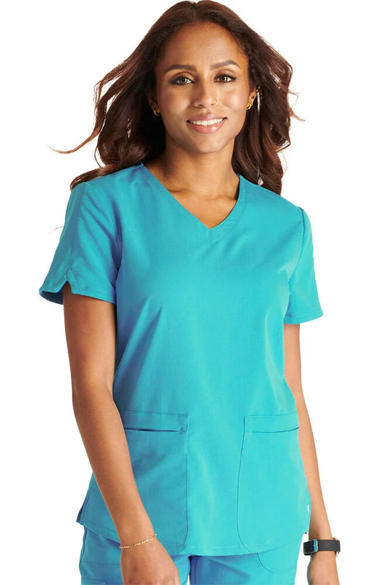 Cherokee Atmos Women's V-Neck 2-Pocket Solid Scrub Top (CCHN) | CK837A