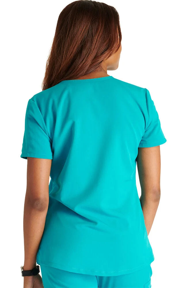 Cherokee Atmos Women's V-Neck 2-Pocket Solid Scrub Top (CCHN) | CK837A
