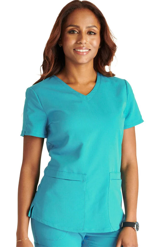 Cherokee Atmos Women's V-Neck 2-Pocket Solid Scrub Top (CCHN) | CK837A