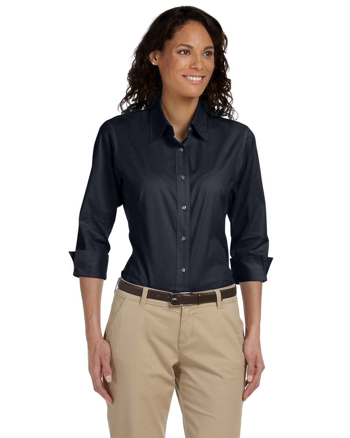Devon & Jones Ladies' Perfect Fit™ 3/4-Sleeve Stretch Poplin Blouse (CCHN) | DP625W