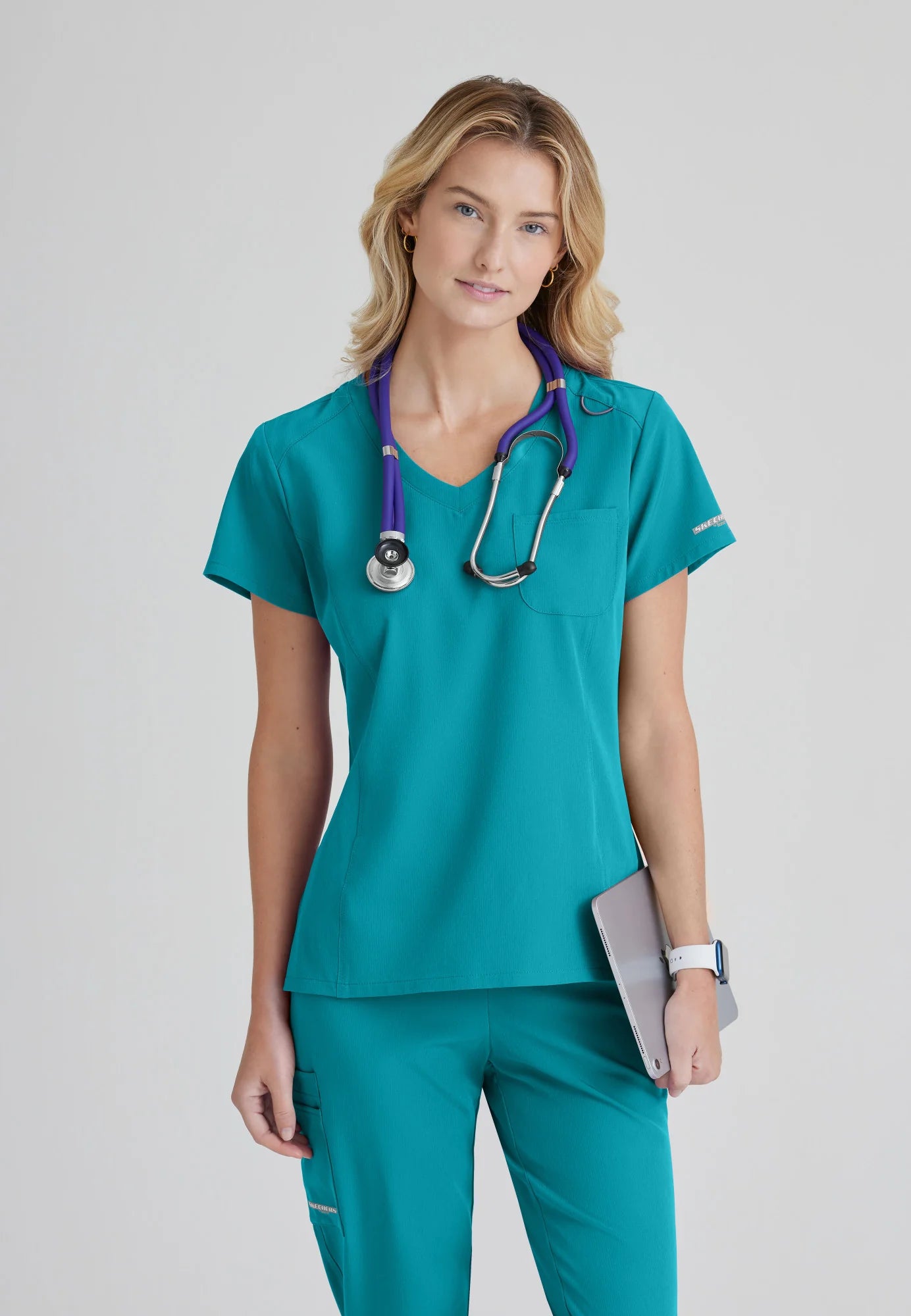 Skechers by Barco Dignity Women's 1-Pocket Solid Scrub Top (CCHN) | SKT147