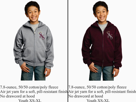 Youth Hooded Sweatshirt - Zipper